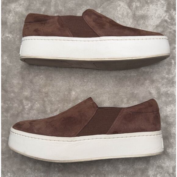 Vince Warren Brown Suede Slip On Platform Sneakers Womens Size 8.5 - Picture 4 of 15